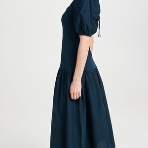 Nation LTD Cordelia Lace Up Black Midi Dress  NWT Size  L